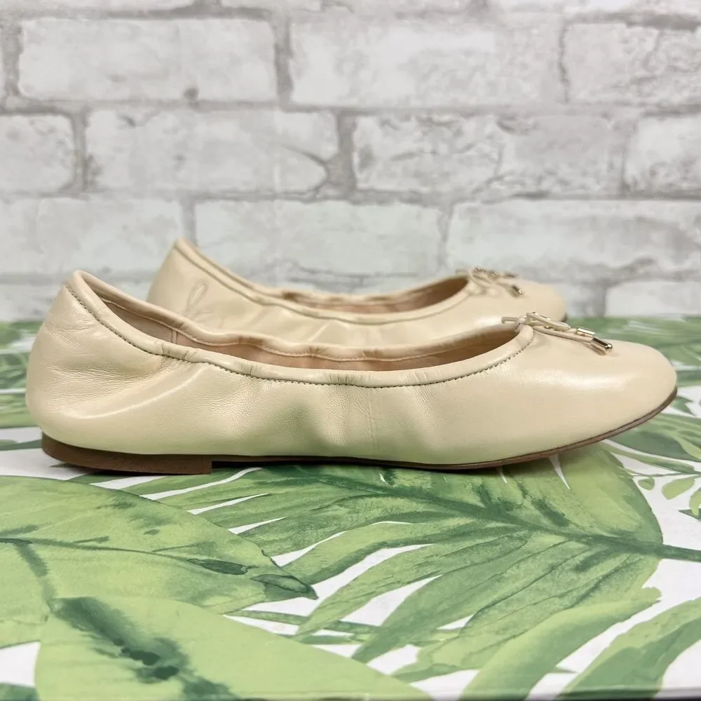 SAM EDELMAN NEW Felicia Ivory Leather Ballet Flat - Picture 6 of 16